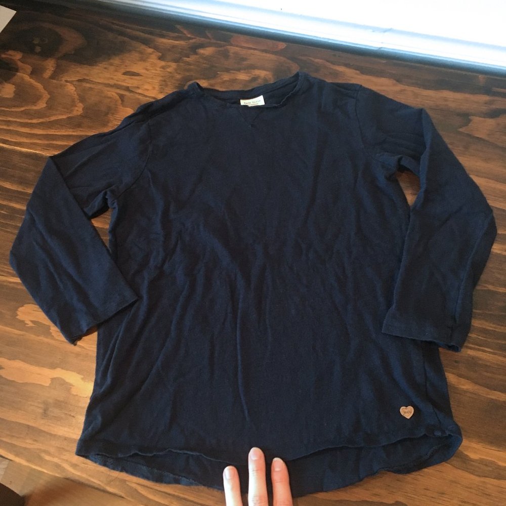 Zara Girls Collection Navy 3/4 Long Sleeve Top Size 8